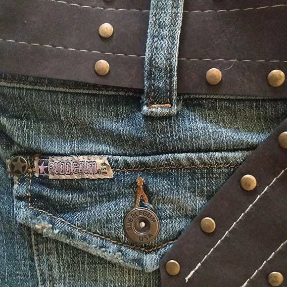 Bubblegum Jeans Vtg Embroidered Ribbed Faded Wash - Picture 4 of 8